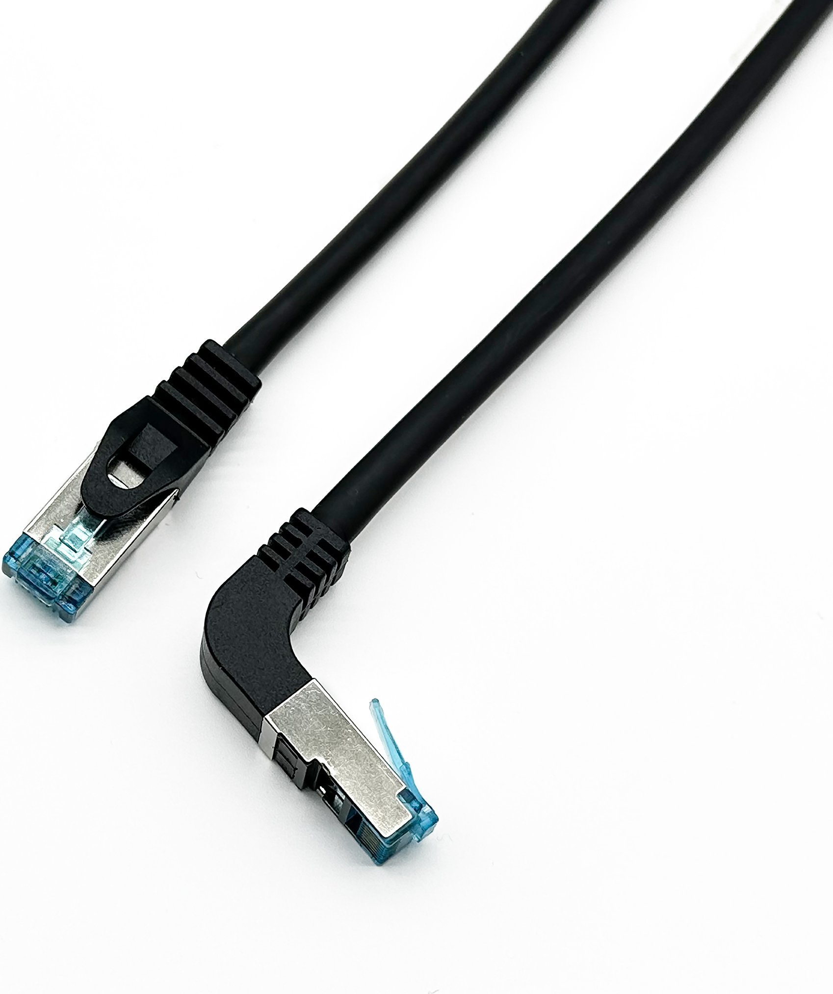 Kabllo rrjeti Equip Cat.6A S/FTP, 2.0 m, lidhës i kënduar drejt, e zezë