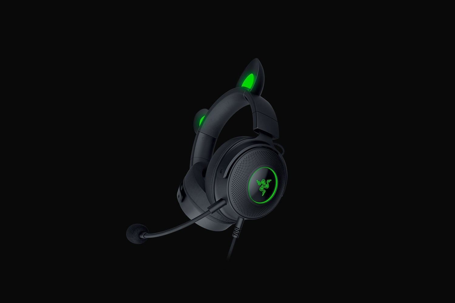 Слушалки Razer Kraken V2 Pro Kitty Edition, жични, црни
