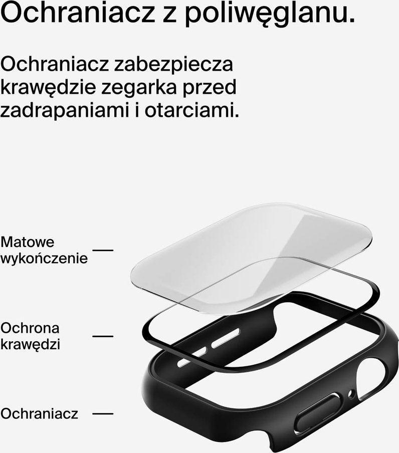 Mbrojtëse ekrani Belkin OWA002HQBK për Apple Watch Series 10, bumper hibrid, transparët