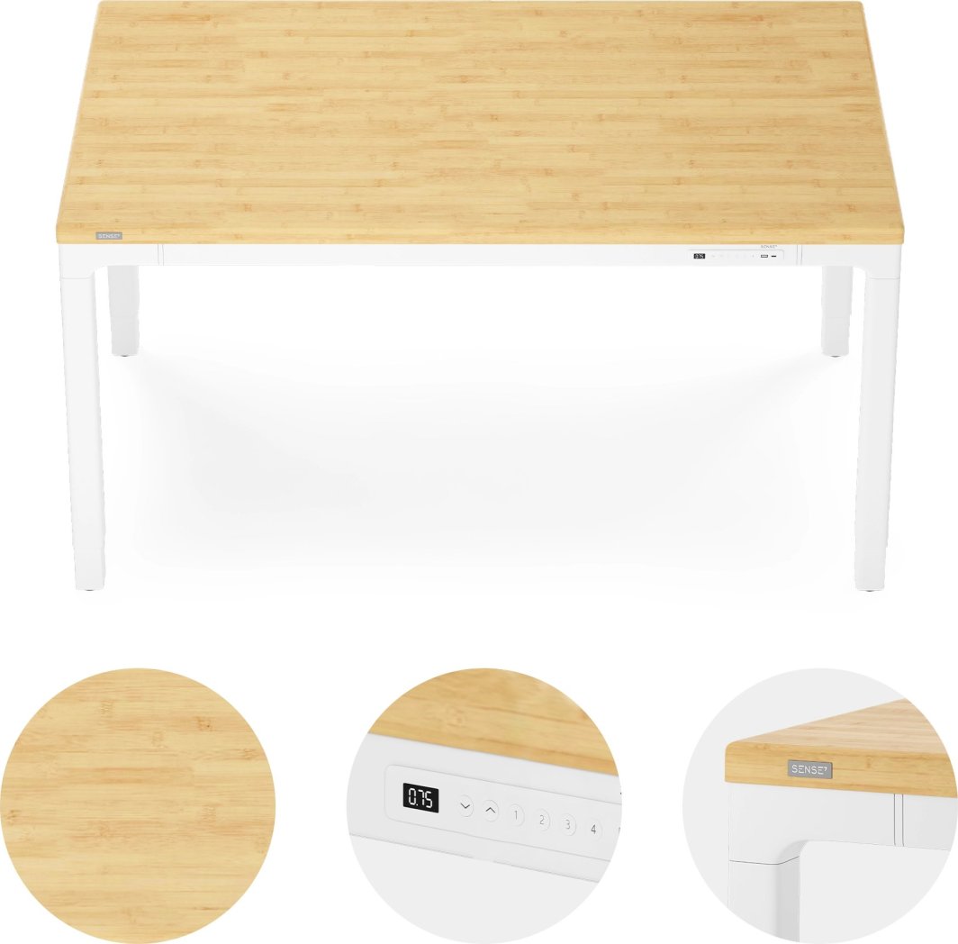 Tavolinë SENSE7 Manma Bamboo, e kaftë/ bardhë