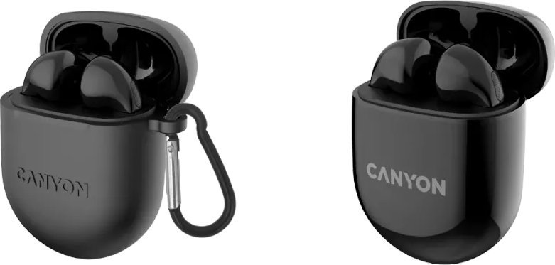 Kufje wireless Canyon TWS-6 CNS-TWS6B, True Wireless, Bluetooth, të zeza