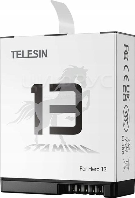 Bateri TELESIN Stamina për GoPro Hero 13, kapacitet i rritur, performancë në temperatura të ulëta