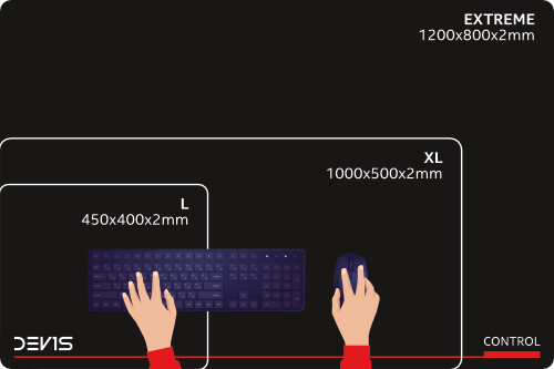 [OUTLET] Mauspad DEV1S Control, L, i zi