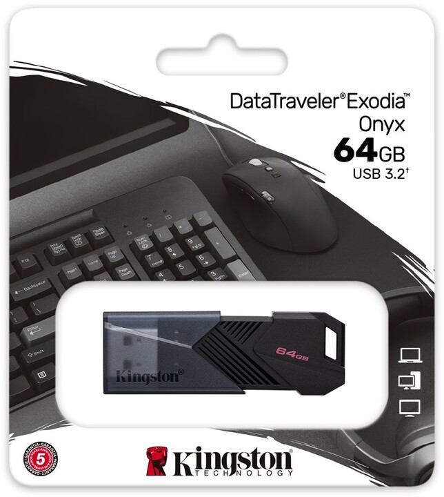 Flash drive Kingston DataTraveler Exodia Onyx - 64GB, i zi