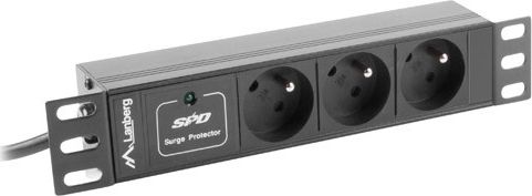 Prizë rack Lanberg PDU-03E-0200-IEC-BK, 10", 1U 3x 230V, e zezë