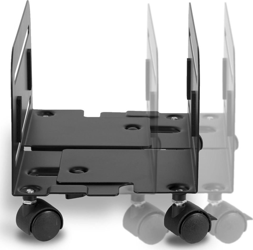Mbajtëse lëvizëse për PC Maclean MC-851, metal, me rrota, e zezë