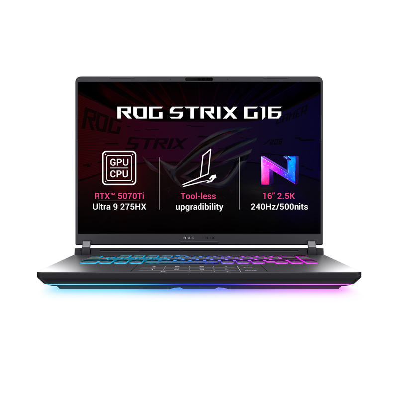 Laptop ASUS ROG Strix G16 16″, Intel Core Ultra 9 275HX, RTX 5070 Ti, 32 GB RAM, 1 TB SSD, i hirtë