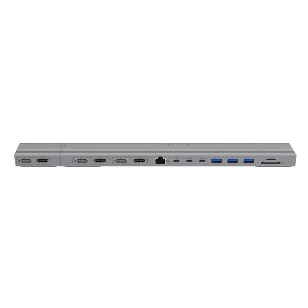 Stacion dokimi HyperDrive 4K për MacBook 13-16", 15 porta, i argjendtë