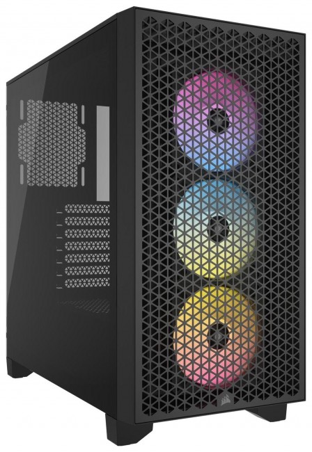 Kasë Corsair 3000D RGB Tempered Glass, e zezë