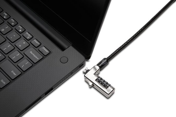 Bravë sigurie Kensington Slim Combination Lock, për slot standard, për laptopë ultra të hollë, e zezë