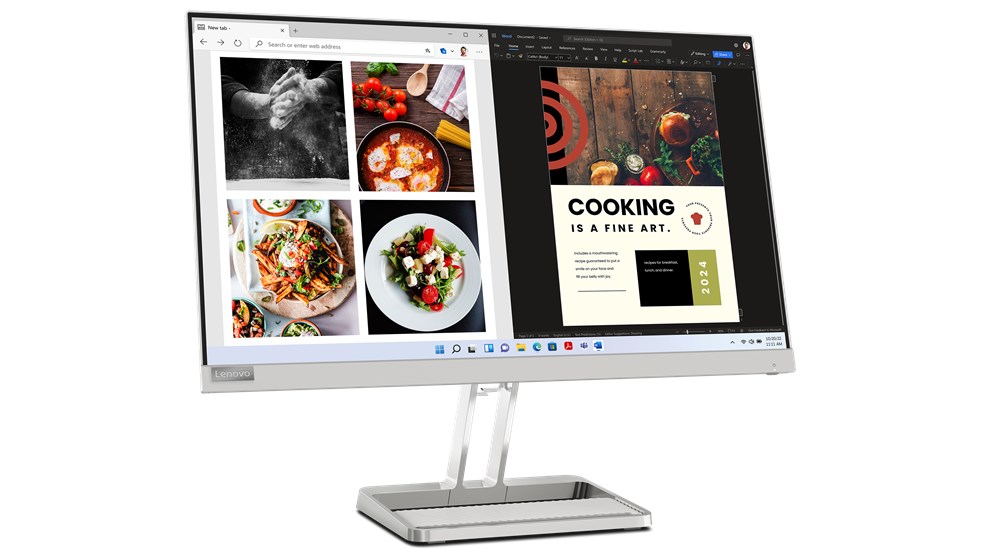 Monitor Lenovo L24i-40, 23.8", 1920 x 1080, Full HD, 100 Hz, i hirtë