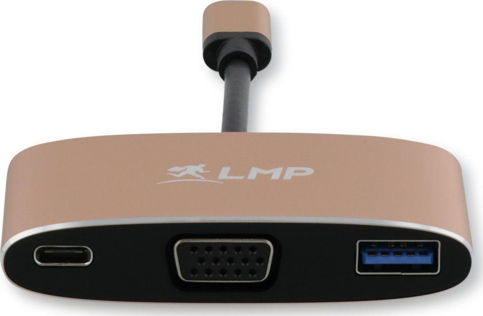 Përshtatës LMP, USB-C - VGA/USB-C/USB, i artë