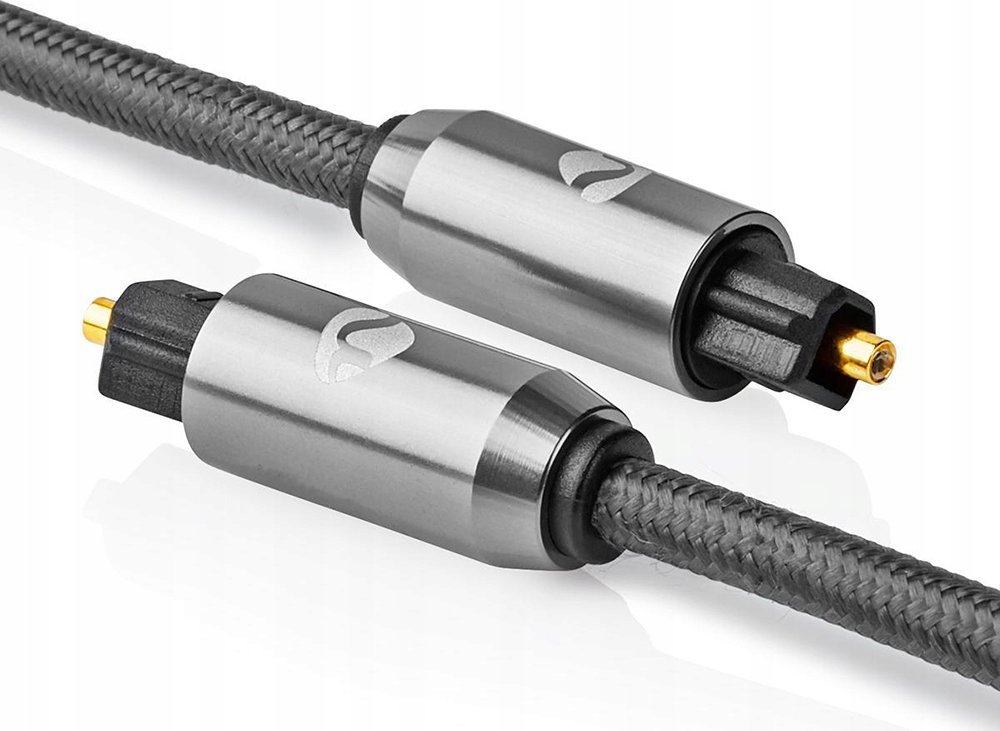 Kabllo audio optike Nedis, TOSLINK në TOSLINK, 1 m, gri