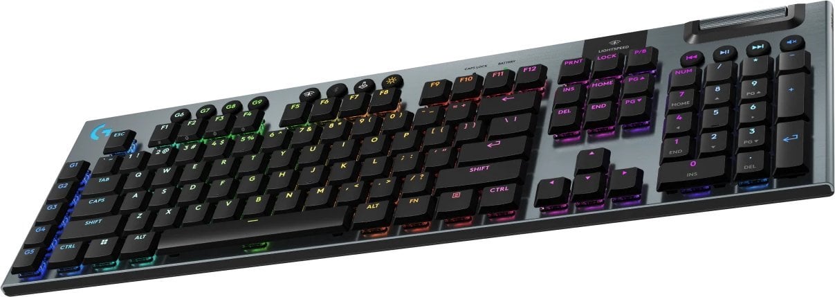 Tastierë lojërash Logitech G915 X LIGHTSPEED, wireless, profil i ulët, e zezë
