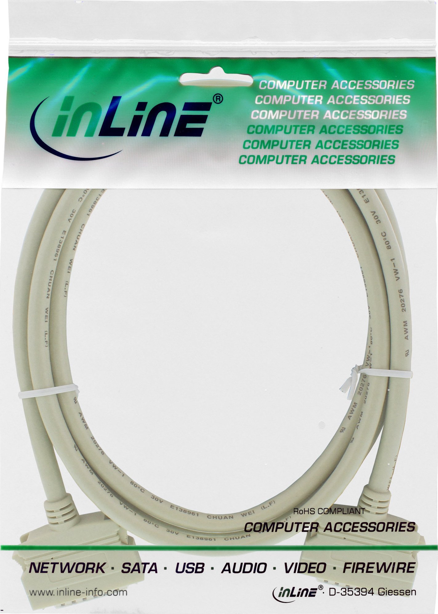 Kabllo SCSI II InLine, 50 pin Mini D sub mashkull mashkull, 1m