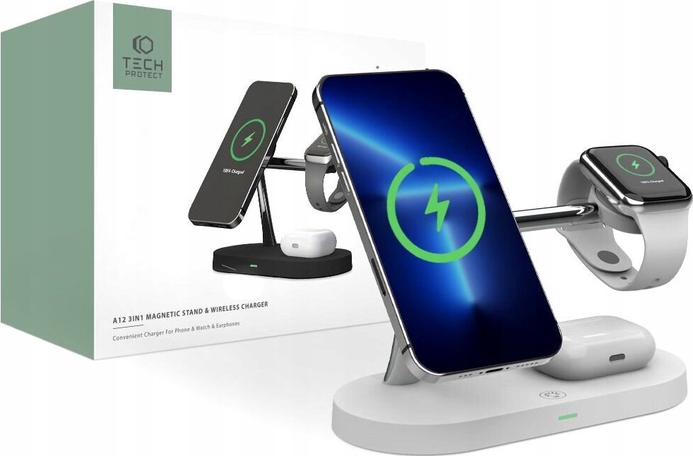 Karikues wireless Blow WCH-08, 15W, 3 në 1, i bardhë