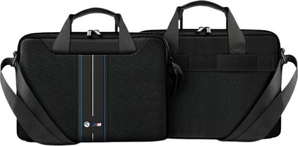 Çantë laptopi BMW BMCB15COMPVSKL, 16", najlon, e zezë me vija blu