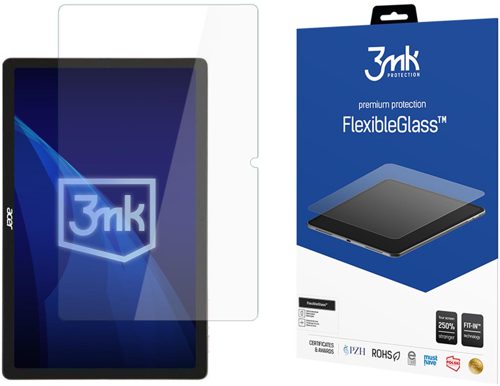 Xham hibrid mbrojtës 3mk FlexibleGlass për Acer Iconia iM10-22, deri 13", transparent