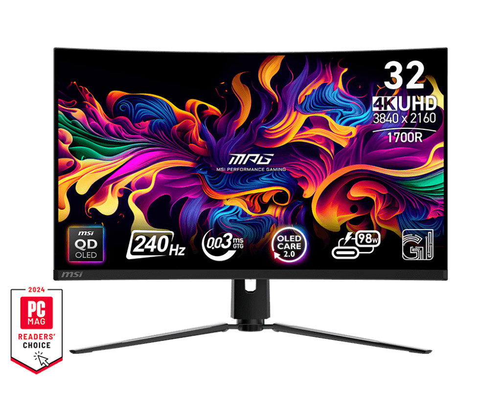 Monitor MSI MPG 321CURX QD‑OLED 32", 4K UHD 240 Hz, i zi
