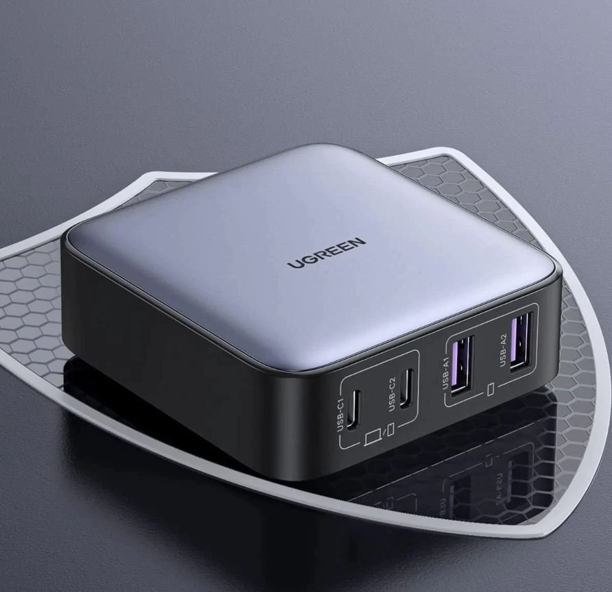 Karikues muror Ugreen CD327 Nexode, 65W, 2x USB C, 2x USB A, gri