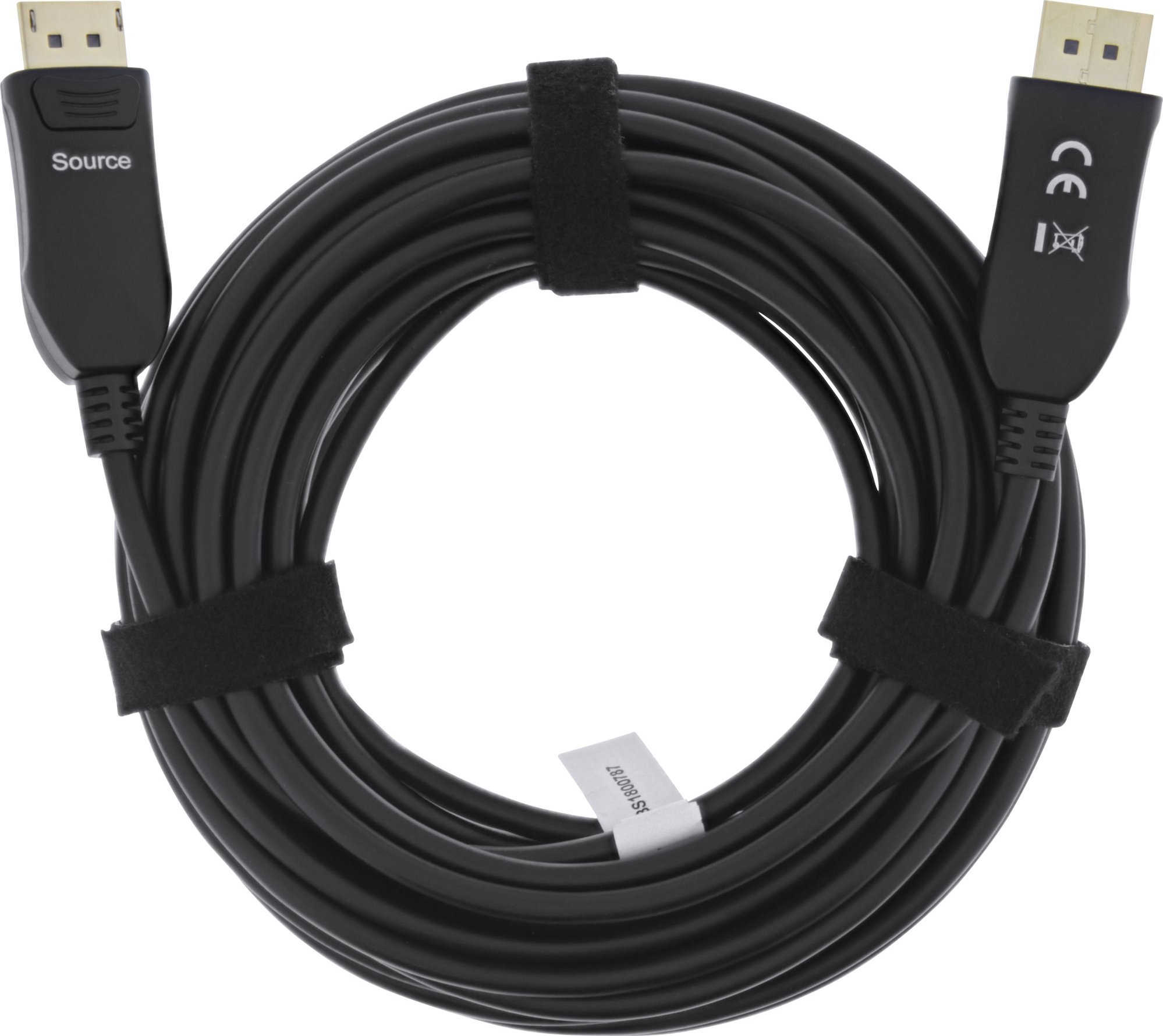 Kabllo InLine DisplayPort 2.1 AOC, UHBR, 20m, e zezë