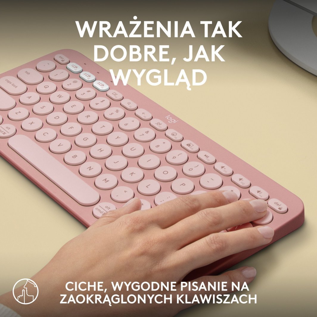 Tastierë Logitech Pebble, wireless, US INTL, rozë
