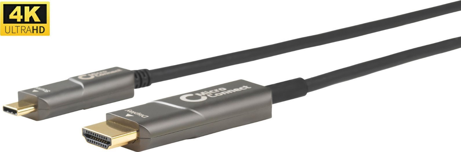 Kabllo USB C në HDMI MicroConnect USB3.1CHDMI15OP, 15 m, e zezë