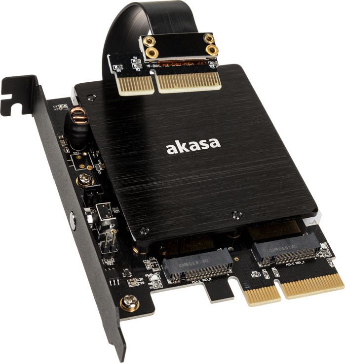 Adapter për SSD Akasa AK-PCCM2P-04, 2x M.2 NVMe, PCIe 3.0 x4, me RGB