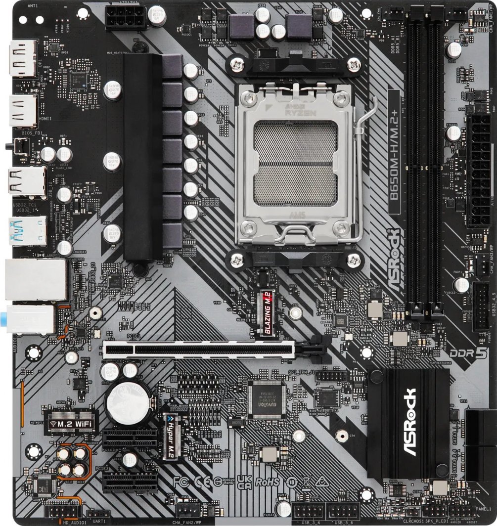 Pllakë amë ASRock B650M-H/M.2+, AMD B650, Socket AM5, 2 slota, Micro ATX