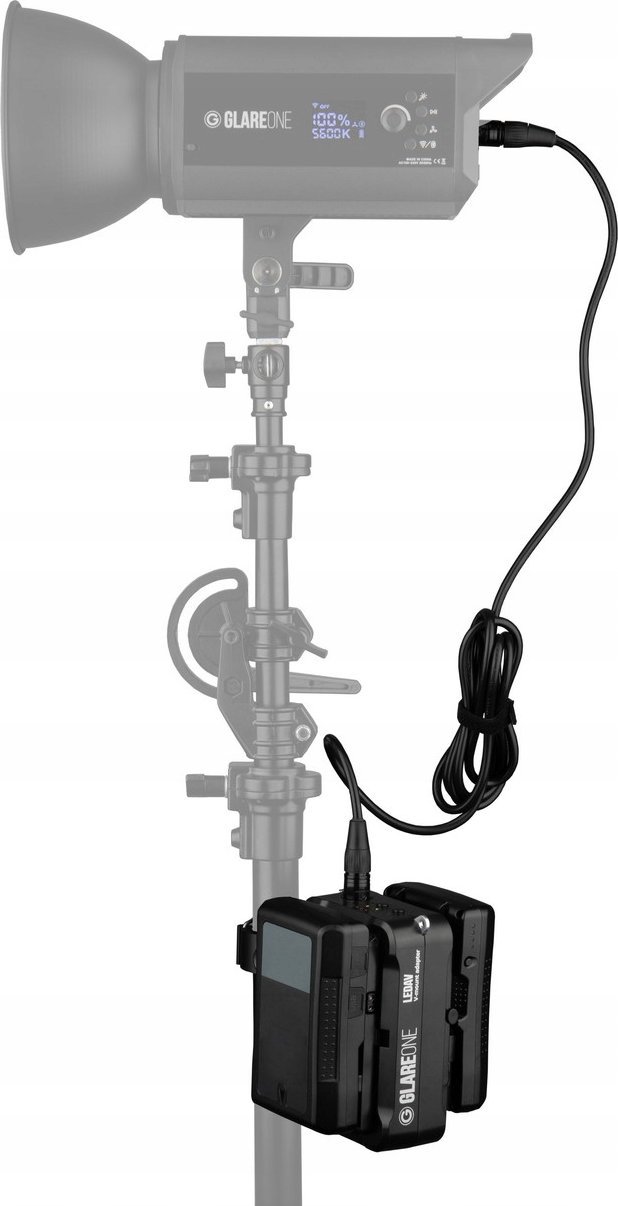 Adapter baterie V-mount GlareOne LEDAV, për LED 1500D dhe 2000D BiColour, i zi