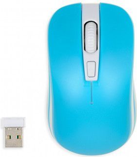 Maus iBOX LORIINI, wireless, USB, i bardhë dhe i kaltërt