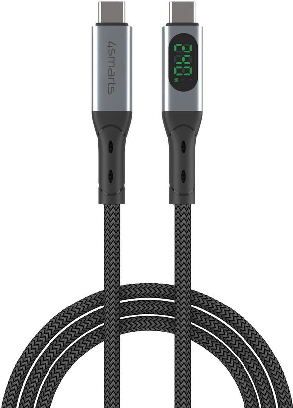 Kabllo USB 4smarts DigitCord Enterprise USB4, USB C në USB C, 240W, 1.5m, e zezë