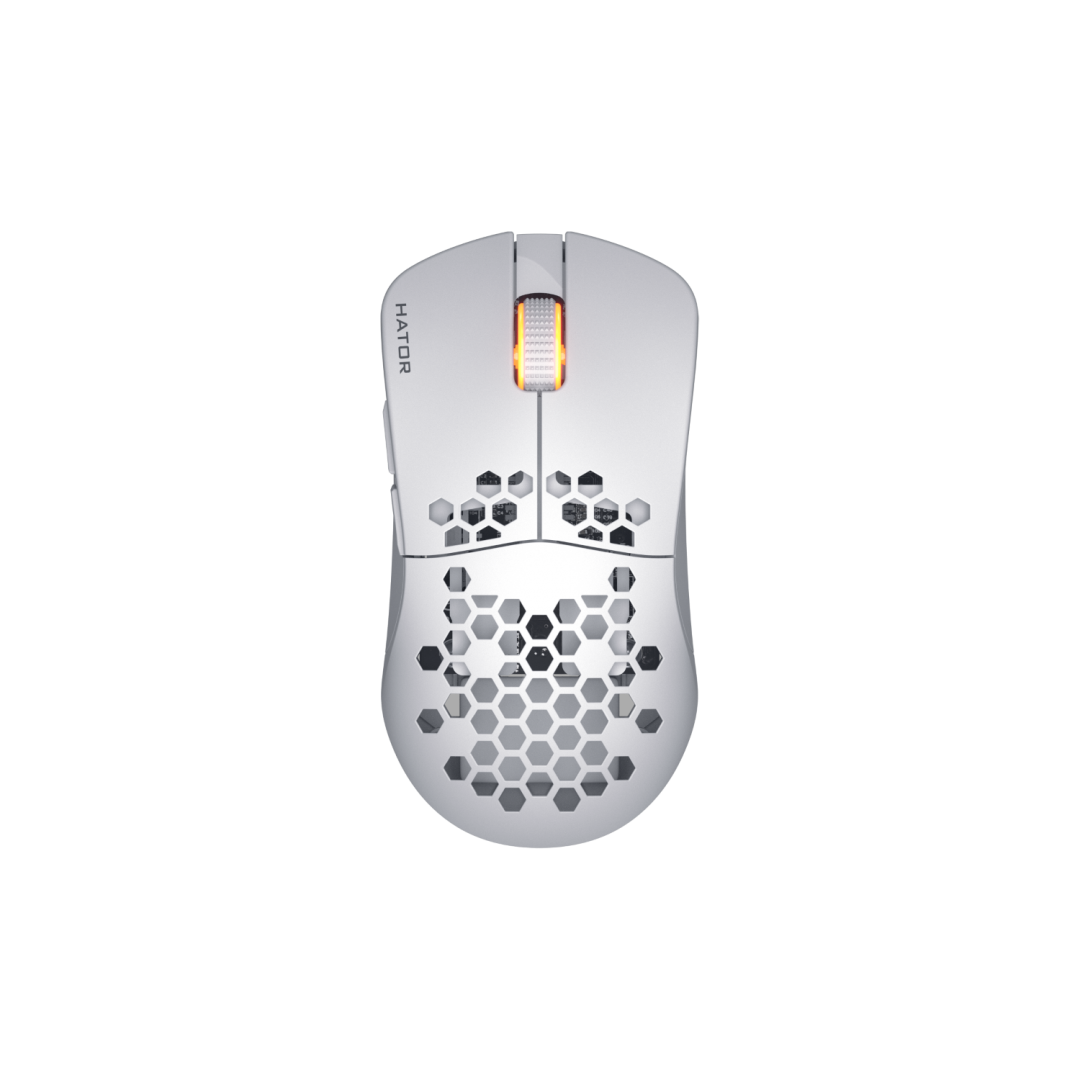 Maus gaming Hator Stellar Pro Wireless, 26000 DPI, 2.4GHz Bluetooth USB, i bardhë