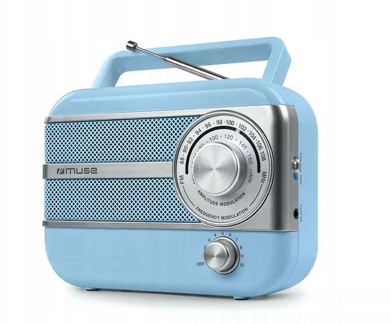 Radio portativ Muse M-056SC, analog, FM MW, blu retro