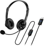 Kufje me mikrofon Genius HS-230U, USB, kabllo 2.4m, të zeza
