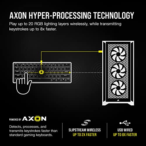 Tastierë gaming CORSAIR K100 Air Wireless, mekanike Cherry MX Ultra Low Profile, RGB, me Bluetooth, e zezë