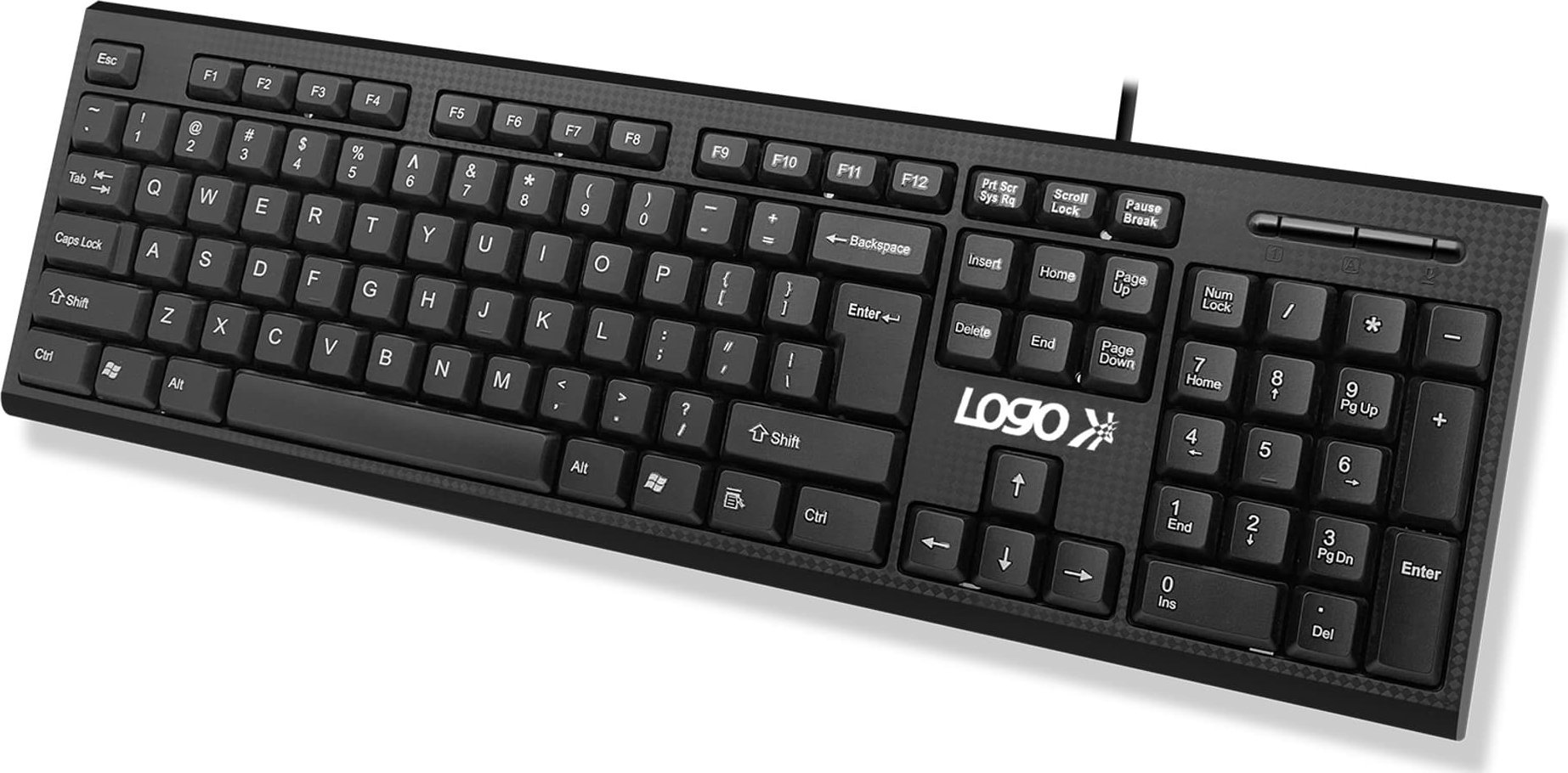 Tastierë Logo Cut II, me kabllo USB, layout CZ SK, e zezë