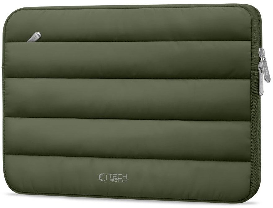 Çantë laptopi Tech-Protect Fluffy, 13-14", mbrojtëse, jeshile army