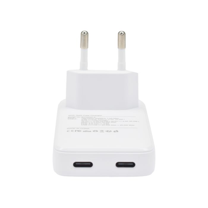 Dviced Slim Wall Charger 45W GaN 2 USB-C EU, White