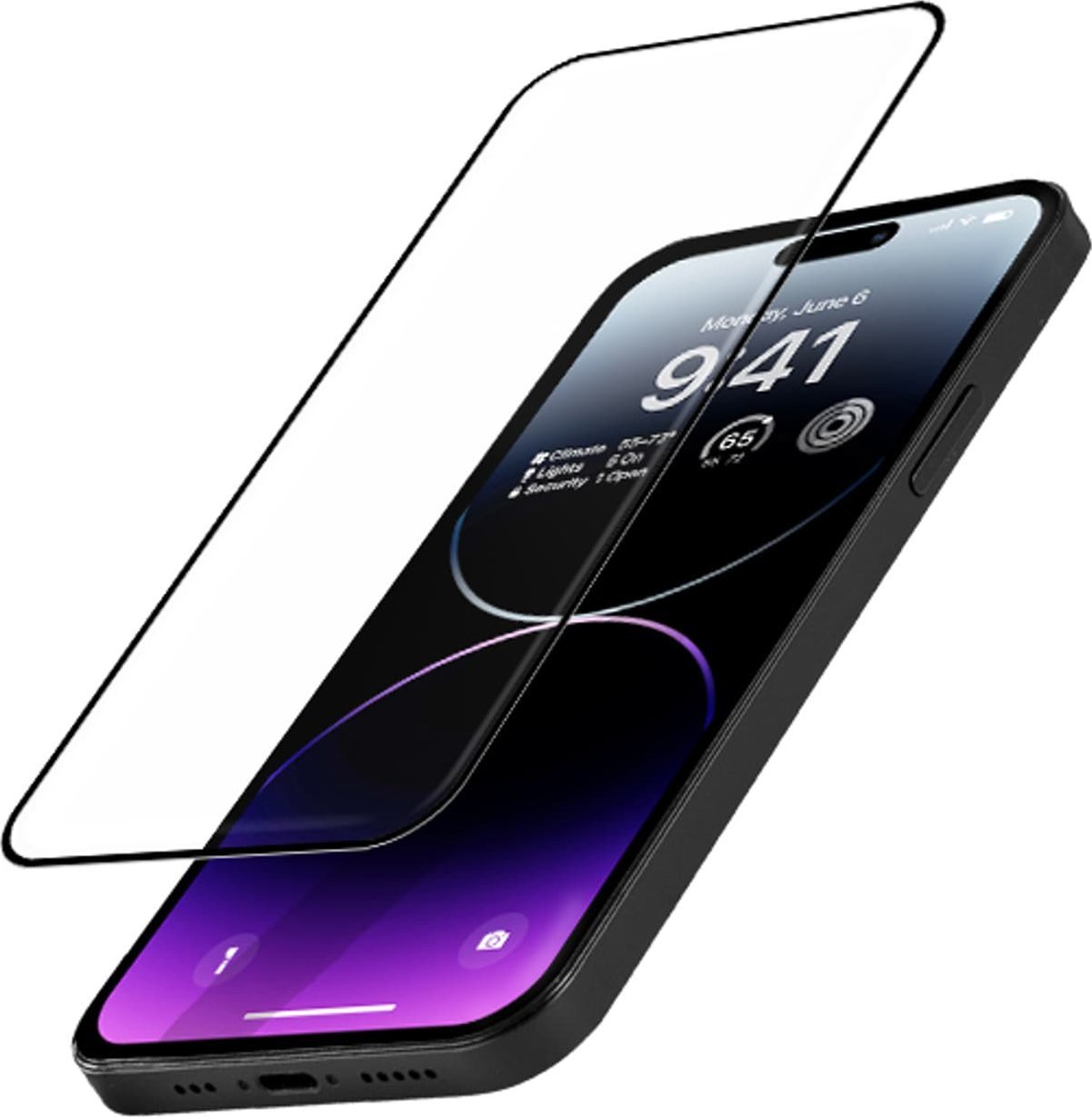Xham mbrojtës Crong 3D Armour Glass, antibakterial, për iPhone 14 Pro Max, transparent