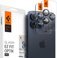 Заштита за камера Spigen Glass tR EZ Fit Optik Pro, сет 2 парчиња, iPhone 15 Pro 15 Pro Max, сино титан
