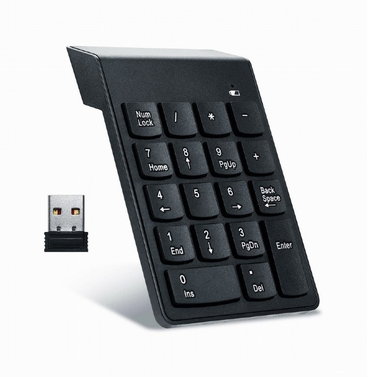 Tastierë Numerike Gembird KPD-W-02 Wireless, e zezë
