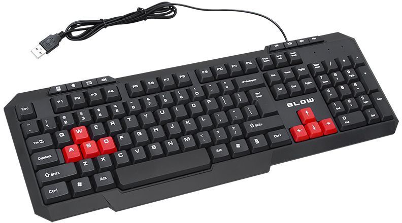 Tastierë Blow KP-105, me kabllo, US, e zezë dhe e kuqe