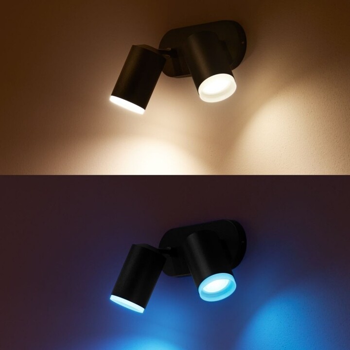 Dritë Philips Hue Fugato GU10, 2x5.7W, e zezë