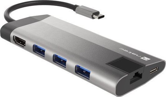 Stacion dokimi Natec Fowler Plus NMP-1690, USB-C, HDMI RJ-45 SD, gri