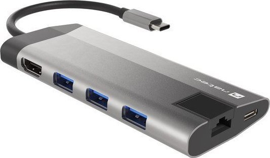 Stacion dokimi Natec Fowler Plus NMP-1690, USB-C, HDMI RJ-45 SD, gri