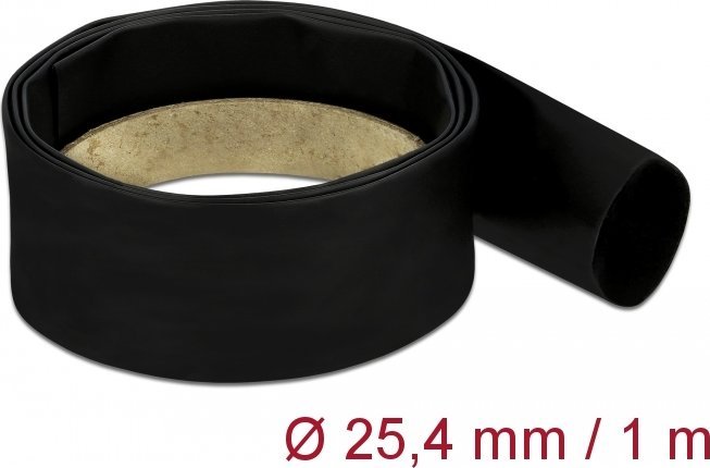 Термосмалувачка цевка Delock 20663, 1 m, 25.4 mm, сооднос на стеснување 4:1, црна