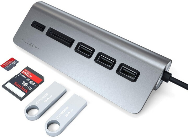 USB Satechi HUB  Type-C, сив