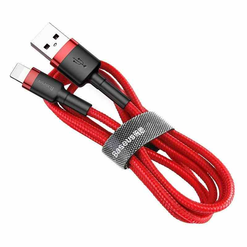 Kabllo USB Baseus USB A në Lightning, 0.5 m, 2.4A, e kuqe