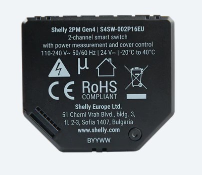 Rele inteligjente Shelly 2PM Gen4, WiFi, e zezë
